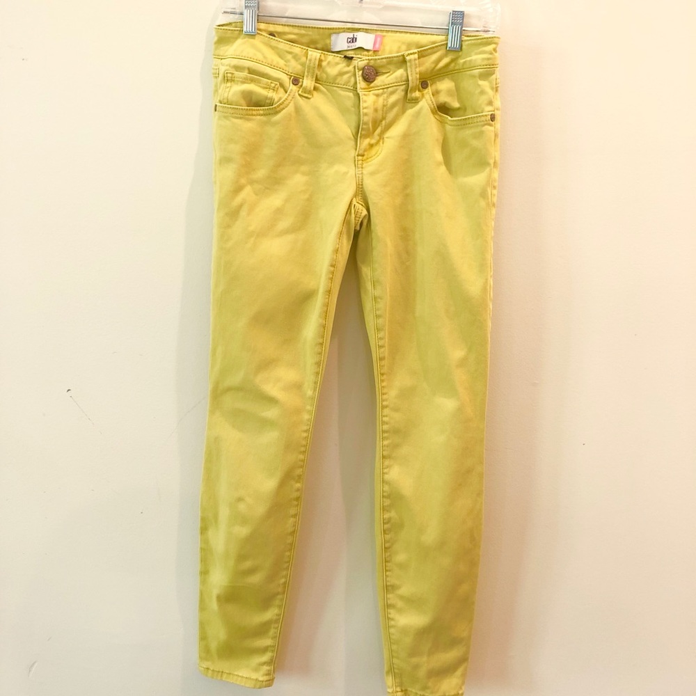 yellow Cabi jeans size 2